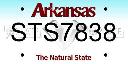 STS7838 Arkansas License Plate