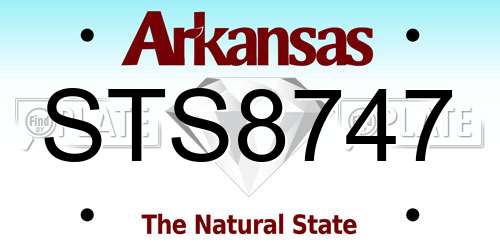 STS8747 Arkansas License Plate