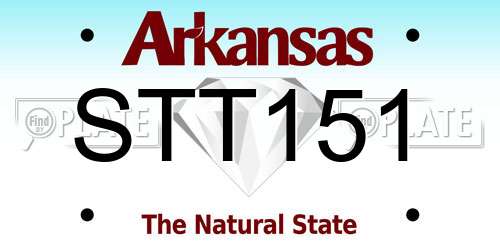 STT151 Arkansas License Plate