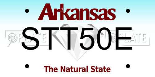 STT50E Arkansas License Plate