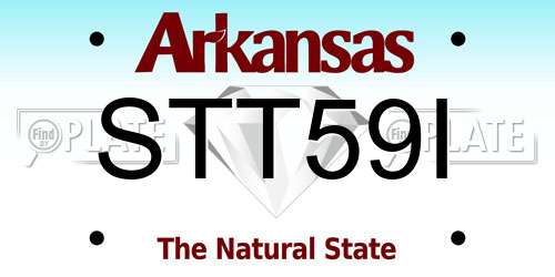 STT59I Arkansas License Plate