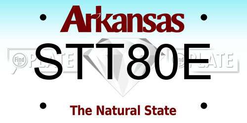 STT80E Arkansas License Plate