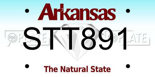 STT891 Arkansas License Plate