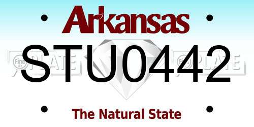 STU0442 Arkansas License Plate