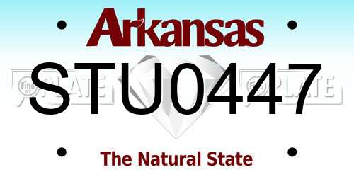 STU0447 Arkansas License Plate