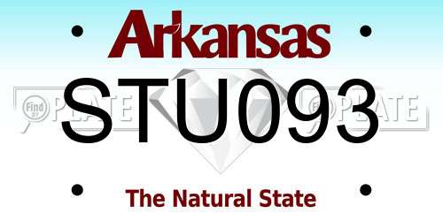 STU093 Arkansas License Plate