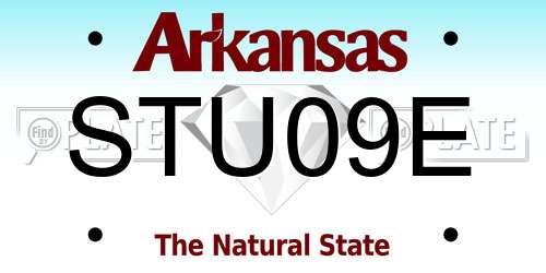 STU09E Arkansas License Plate