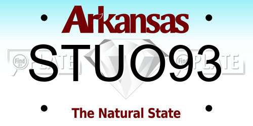 STUO93 Arkansas License Plate
