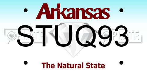 STUQ93 Arkansas License Plate