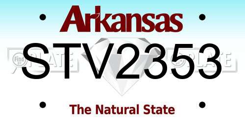 STV2353 Arkansas License Plate