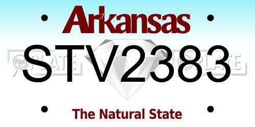STV2383 Arkansas License Plate