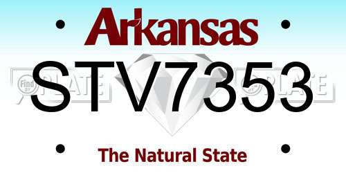 STV7353 Arkansas License Plate
