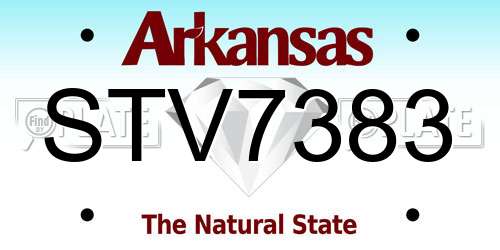 STV7383 Arkansas License Plate
