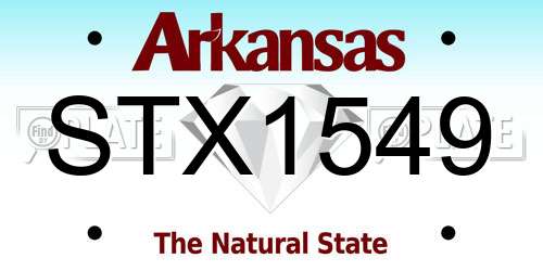 STX1549 Arkansas License Plate