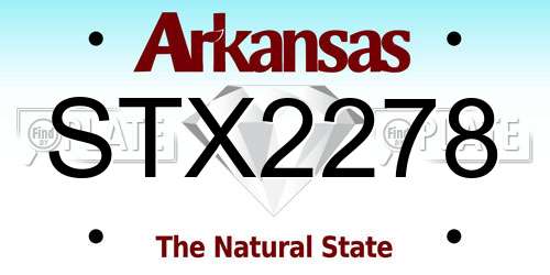 STX2278 Arkansas License Plate