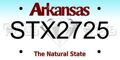 STX2725 Arkansas License Plate