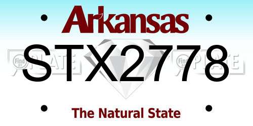 STX2778 Arkansas License Plate