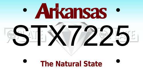 STX7225 Arkansas License Plate
