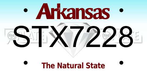 STX7228 Arkansas License Plate