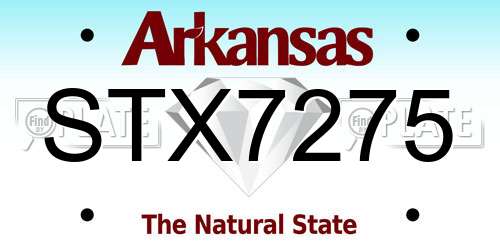 STX7275 Arkansas License Plate