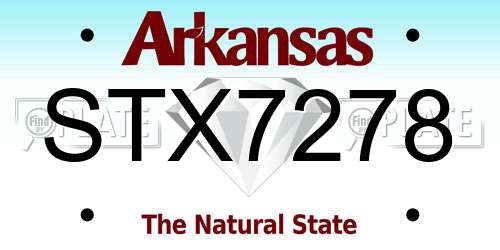 STX7278 Arkansas License Plate