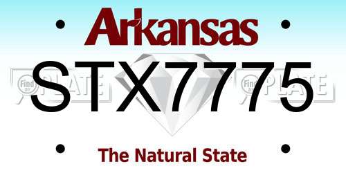 STX7775 Arkansas License Plate