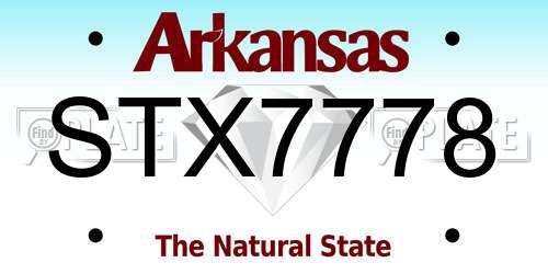 STX7778 Arkansas License Plate