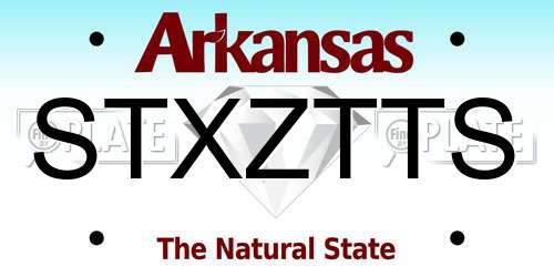 STXZTTS Arkansas License Plate