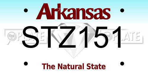 STZ151 Arkansas License Plate