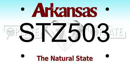 STZ503 Arkansas License Plate