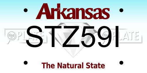 STZ59I Arkansas License Plate