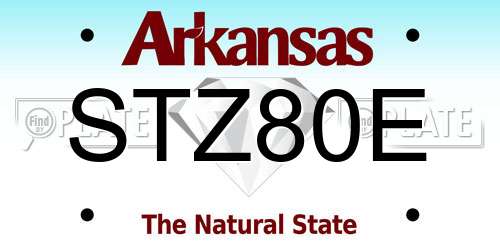 STZ80E Arkansas License Plate