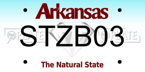 STZB03 Arkansas License Plate