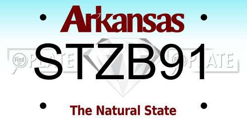 STZB91 Arkansas License Plate