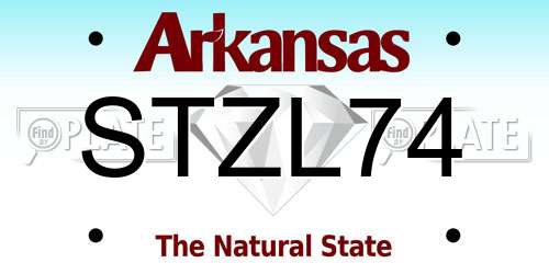STZL74 Arkansas License Plate