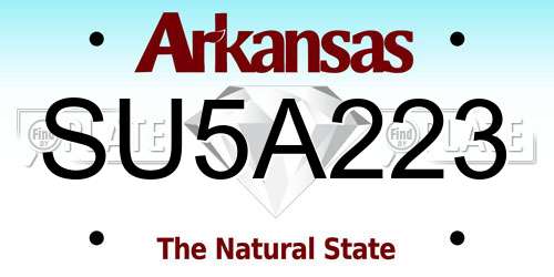 SU5A223 Arkansas License Plate