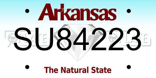 SU84223 Arkansas License Plate