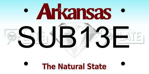 SUB13E Arkansas License Plate