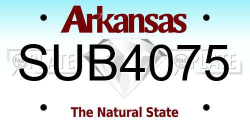 SUB4075 Arkansas License Plate