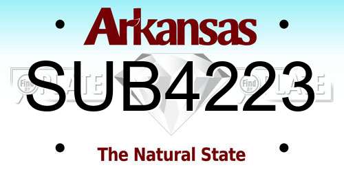 SUB4223 Arkansas License Plate