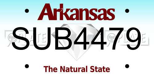 SUB4479 Arkansas License Plate
