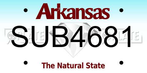 SUB4681 Arkansas License Plate