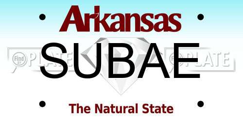 SUBAE Arkansas License Plate