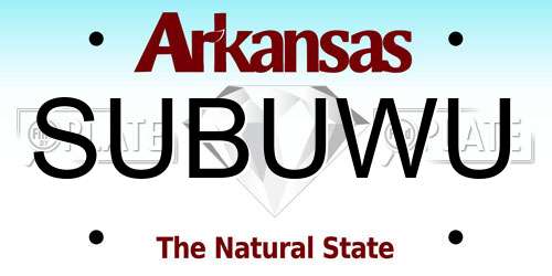 SUBUWU Arkansas License Plate