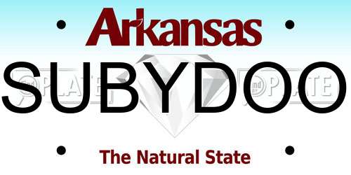 SUBYDOO Arkansas License Plate