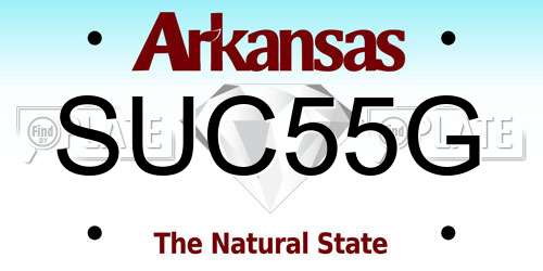 SUC55G Arkansas License Plate