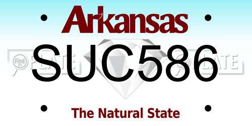 SUC586 Arkansas License Plate