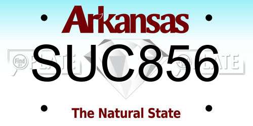 SUC856 Arkansas License Plate