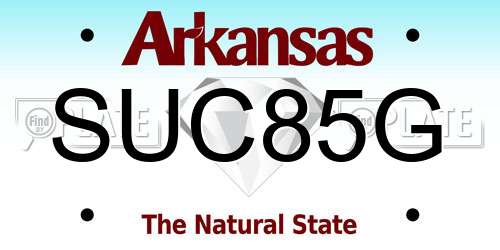 SUC85G Arkansas License Plate
