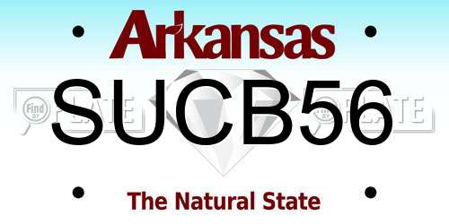 SUCB56 Arkansas License Plate
